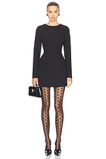 NICHOLAS Thessaly Hourglass Long Sleeve Mini Dress in Black | FWRD