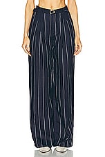 NICHOLAS Calista Belted Wide Leg Pant in Ink & Milk, view 1, click to view large image.