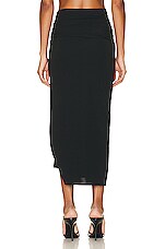 NICHOLAS Cena Draped Asymmetrical Skirt in Black, view 3, click to view large image.