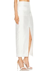 NICHOLAS Carmella Front Split Pencil Skirt in Ivory, view 2, click to view large image.