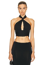 NICHOLAS Ramila Halter Cutout Top in Black, view 1, click to view large image.