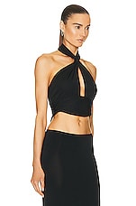 NICHOLAS Ramila Halter Cutout Top in Black, view 2, click to view large image.