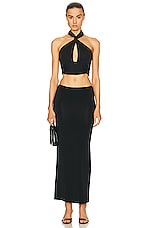 NICHOLAS Ramila Halter Cutout Top in Black, view 4, click to view large image.