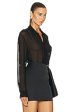 NICHOLAS Lada Clean Placket Top in Black, view 2, click to view large image.