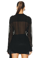NICHOLAS Lada Clean Placket Top in Black, view 3, click to view large image.