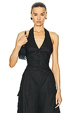 NICHOLAS Nia Halter Vest Top in Black, view 1, click to view large image.