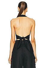 NICHOLAS Nia Halter Vest Top in Black, view 3, click to view large image.