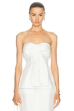 NICHOLAS Coraline Strapless Fan Pleat Top in Ivory, view 1, click to view large image.