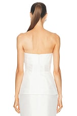 NICHOLAS Coraline Strapless Fan Pleat Top in Ivory, view 3, click to view large image.