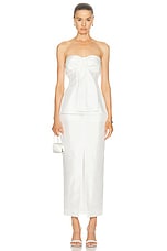 NICHOLAS Coraline Strapless Fan Pleat Top in Ivory, view 4, click to view large image.
