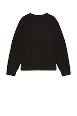 NILI LOTAN Tyler Sweater in Dark Brown, view 2, click to view large image.