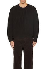 NILI LOTAN Tyler Sweater in Dark Brown, view 3, click to view large image.