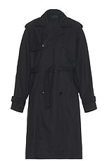 NILI LOTAN Kieran Trench Coat in Dark Navy, view 1, click to view large image.