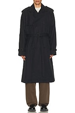 NILI LOTAN Kieran Trench Coat in Dark Navy, view 3, click to view large image.