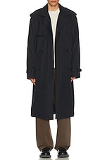 NILI LOTAN Kieran Trench Coat in Dark Navy, view 4, click to view large image.