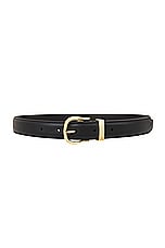 NILI LOTAN Louise Belt in Black & Shiny Brass, view 1, click to view large image.