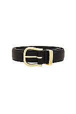 NILI LOTAN Louise Belt in Black & Shiny Brass, view 3, click to view large image.