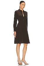 NILI LOTAN Eve Shirt Dress in Espresso, view 2, click to view large image.