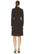 NILI LOTAN Eve Shirt Dress in Espresso, view 3, click to view large image.