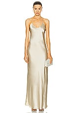 NILI LOTAN Cami Gown in Roosevelt Tan, view 1, click to view large image.