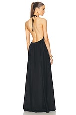 NILI LOTAN Lelia Halterneck Dress in Black, view 1, click to view large image.