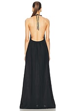 NILI LOTAN Lelia Halterneck Dress in Black, view 4, click to view large image.