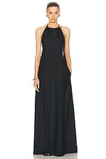 NILI LOTAN Lelia Halterneck Dress in Black, view 5, click to view large image.