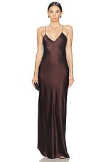 NILI LOTAN Cami Gown in Oxblood, view 1, click to view large image.