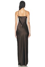 NILI LOTAN Cami Gown in Dark Brown, view 3, click to view large image.