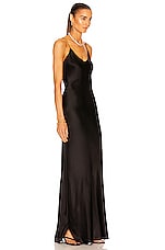 NILI LOTAN Cami Gown in Black, view 2, click to view large image.