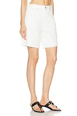 NILI LOTAN Russel Denim Short in Cream, view 2, click to view large image.
