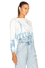 NILI LOTAN Classic Crew Neck Sweatshirt in Sky Blue Tie Dye, view 3, click to view large image.