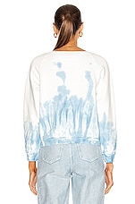NILI LOTAN Classic Crew Neck Sweatshirt in Sky Blue Tie Dye, view 4, click to view large image.