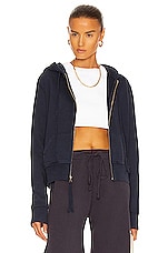 NILI LOTAN Callie Zip Up Hoodie in Navy | FWRD