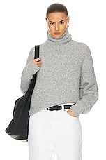 NILI LOTAN Sierra Sweater in Light Grey Melange, view 1, click to view large image.
