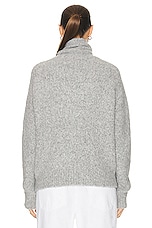 NILI LOTAN Sierra Sweater in Light Grey Melange, view 3, click to view large image.
