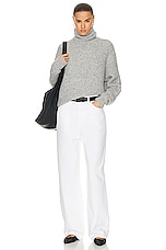 NILI LOTAN Sierra Sweater in Light Grey Melange, view 4, click to view large image.