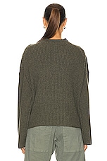 NILI LOTAN Idesia Sweater in Army Green, view 3, click to view large image.