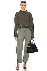 NILI LOTAN Idesia Sweater in Army Green, view 4, click to view large image.