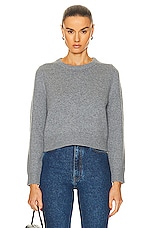 NILI LOTAN Poppy Sweater in Medium Grey Melange, view 1, click to view large image.