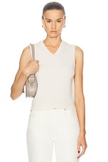 NILI LOTAN Iker Sweater Vest in Ivory, view 1, click to view large image.