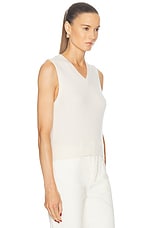 NILI LOTAN Iker Sweater Vest in Ivory, view 2, click to view large image.