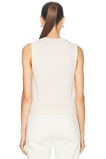 NILI LOTAN Iker Sweater Vest in Ivory, view 3, click to view large image.