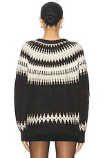 NILI LOTAN Genevive Sweater in Chocolate Fairisle, view 3, click to view large image.