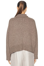 NILI LOTAN Tabitha Sweater in Peat Melange, view 3, click to view large image.