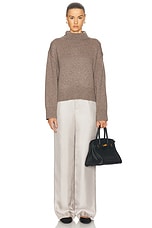 NILI LOTAN Tabitha Sweater in Peat Melange, view 4, click to view large image.