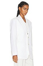 NILI LOTAN Boyfriend Jacket in IVORY, view 3, click to view large image.