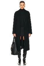 NILI LOTAN Fabien Wrap Coat in Black, view 1, click to view large image.