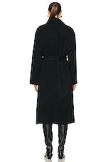 NILI LOTAN Fabien Wrap Coat in Black, view 4, click to view large image.