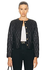 NILI LOTAN Amy Quilted Leather Jacket in Black, view 1, click to view large image.